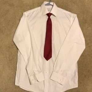 Boys dress shirt with clip-on tie